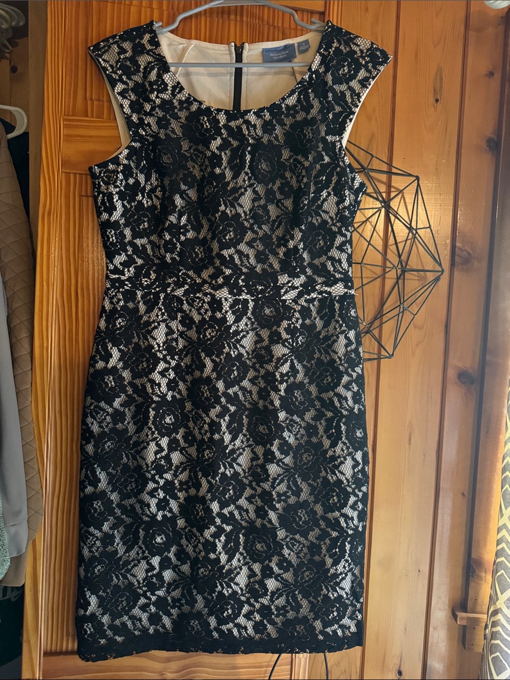 Simply Vera Vera Wang Black Lace Midi Dress with Nude Lining